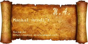 Maskal Arnót névjegykártya